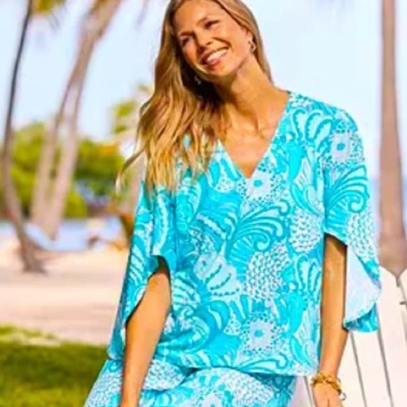 Jude Connally Tops - Jude Connally Medium M Daniella top Enchanted Sea Aqua nwt